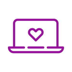 Advania Icon_Purple_Laptop Heart