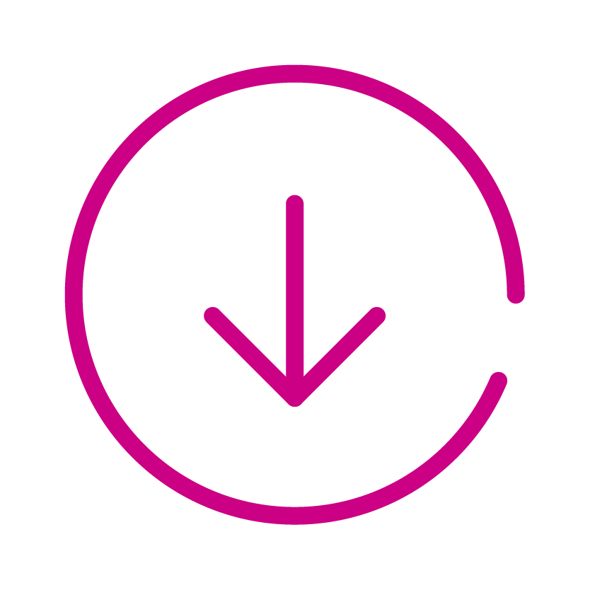 Advania Icon_Pink_Arrow Down