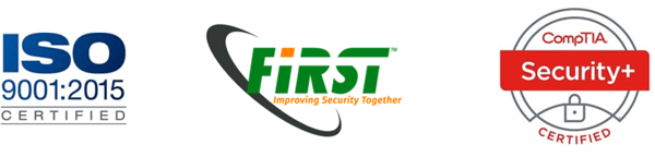 Bilde av sertifiseringer innen IT-sikkerhet - ISO 9001, First og CompTIA Security+