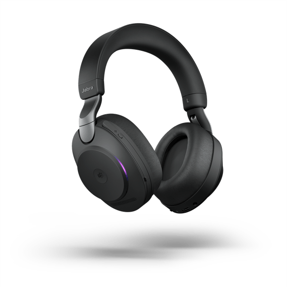 Jabra Evolve2 85 Teams Black Angled Boom Up Teams Light LB-1